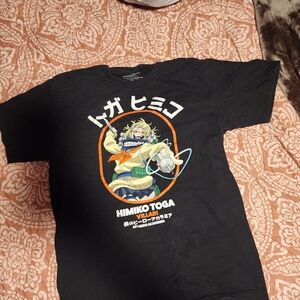 Black Graphic T-Shirt with Anime Design